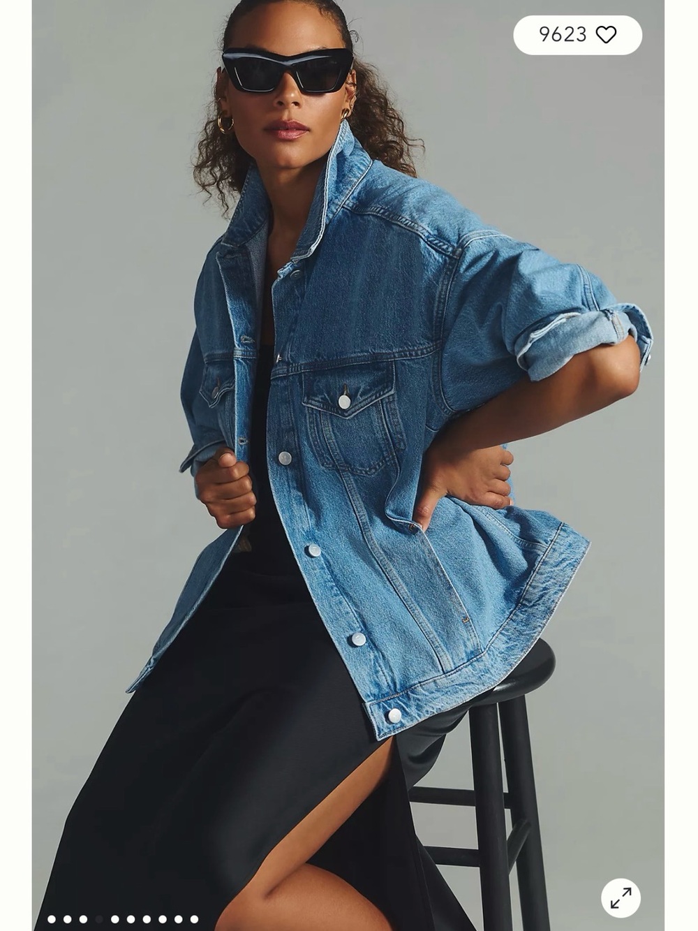 Pilcro Anthropologie Oversized Denim Trucker Jacket Light Wash